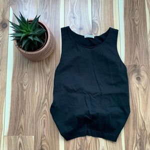 CLUB MONACO | self-tie bow open-back sleeveless top blouse black small